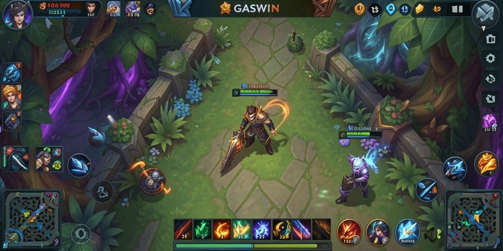 Tampilan gameplay GASWIN yang seru dan mendebarkan.
