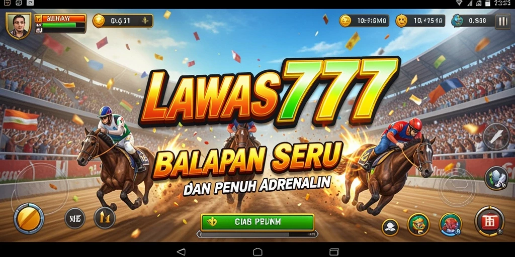 Screenshot utama LAWAS777 menampilkan serunya balapan di trek yang menantang.