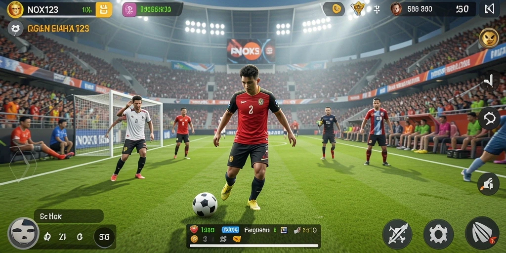 Tampilan gameplay yang mendebarkan dari NOX123 dalam aksi olahraga.