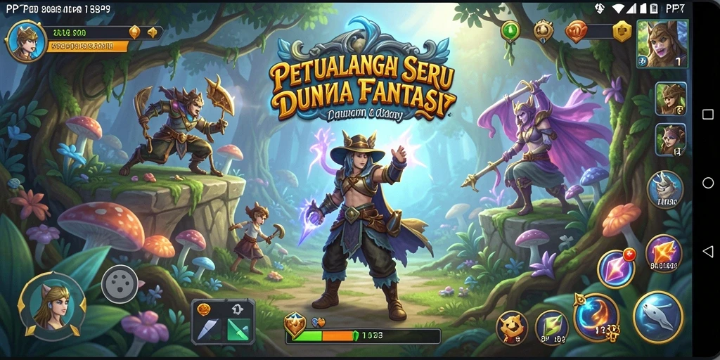 Tangkapan layar utama PP7 menampilkan aksi petualangan penuh warna.